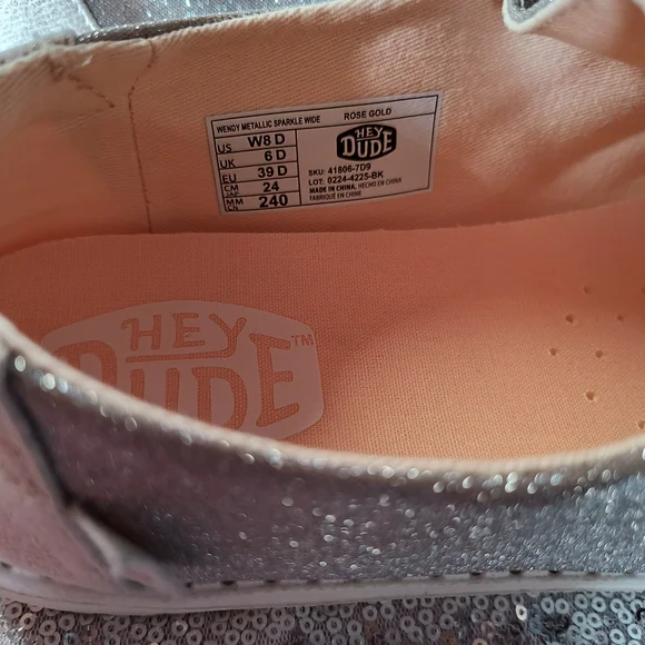 Hey Dude Sparkly Shoes 8 Wide - Picture 3 of 7